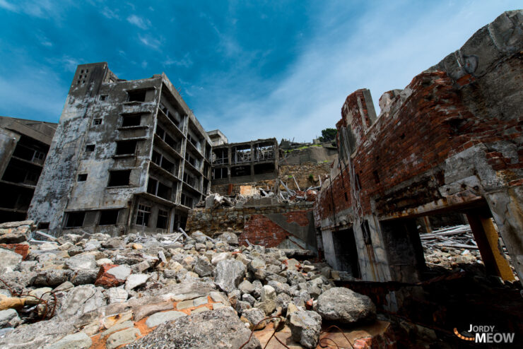 The Haunting Ruins of Gunkanjima: Abandoned Movie Theater in Nagasaki, Japan.