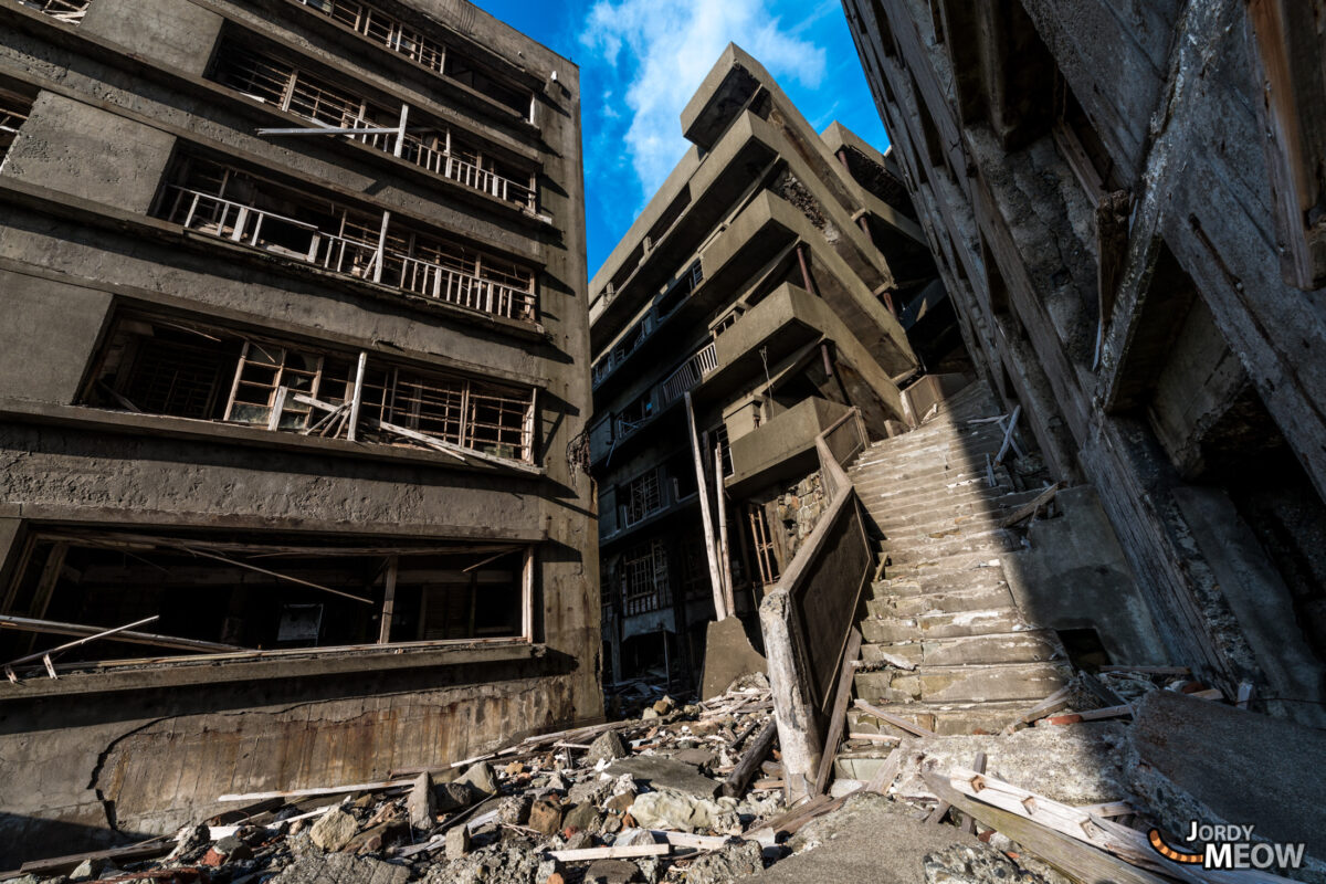 Abandoned Gunkanjima Island: Haunting beauty of urban decay in Nagasaki, Japan.