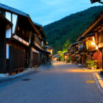 Historic Japanese post town street scene