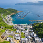 Scenic Coastal Village Nestled in Lush Landscape